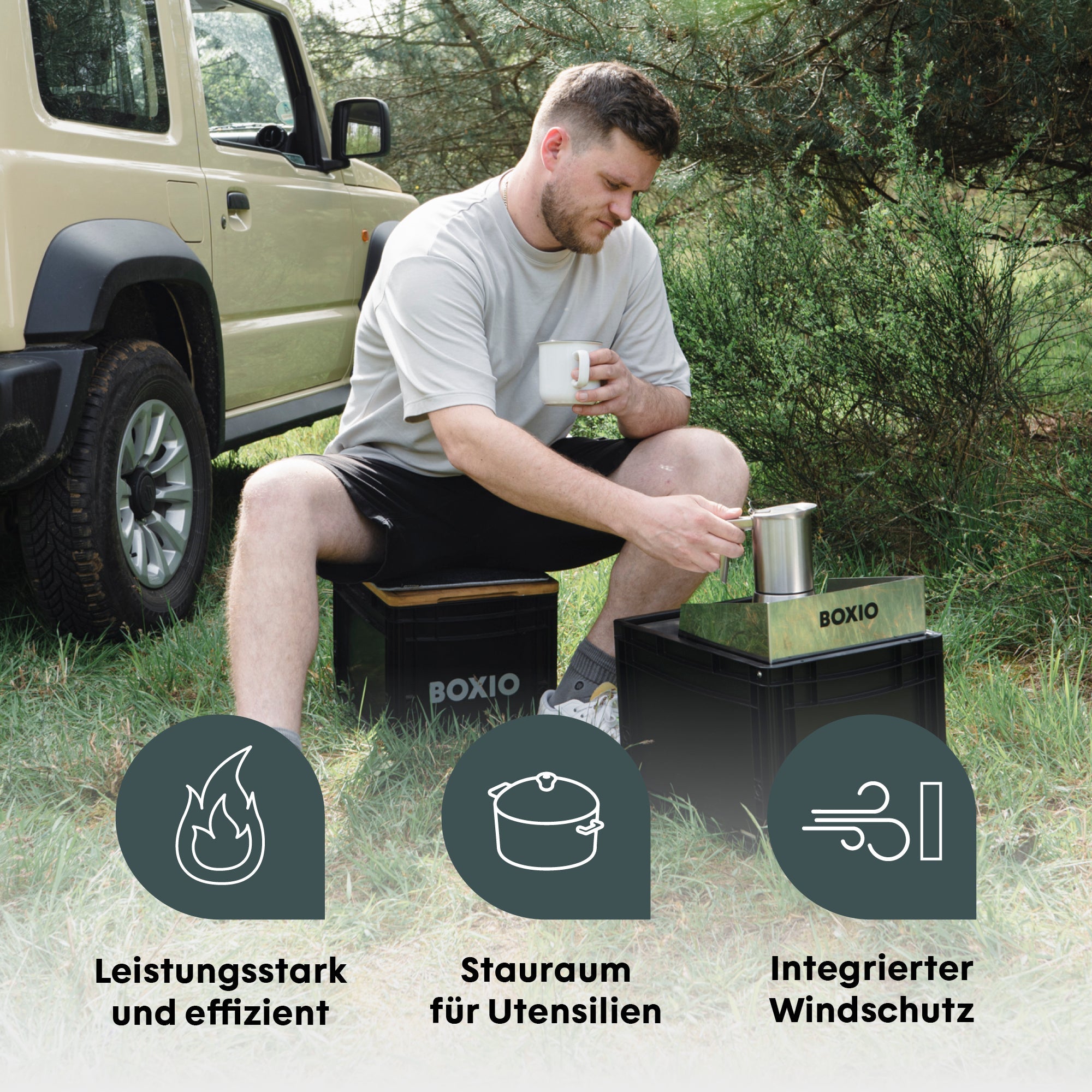 BOXIO COOK PLUS Gaskocher mit Topfset