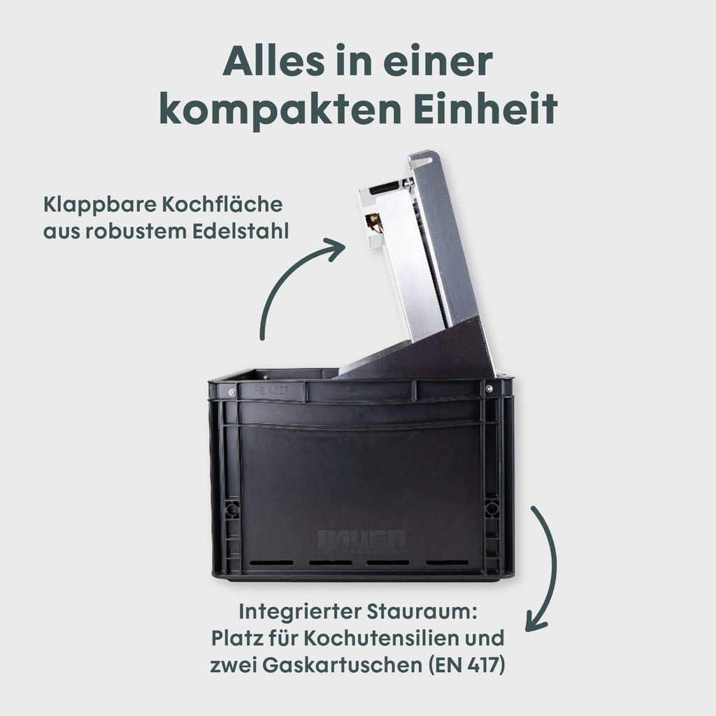 BOXIO COOK PLUS Gaskocher mit Topfset
