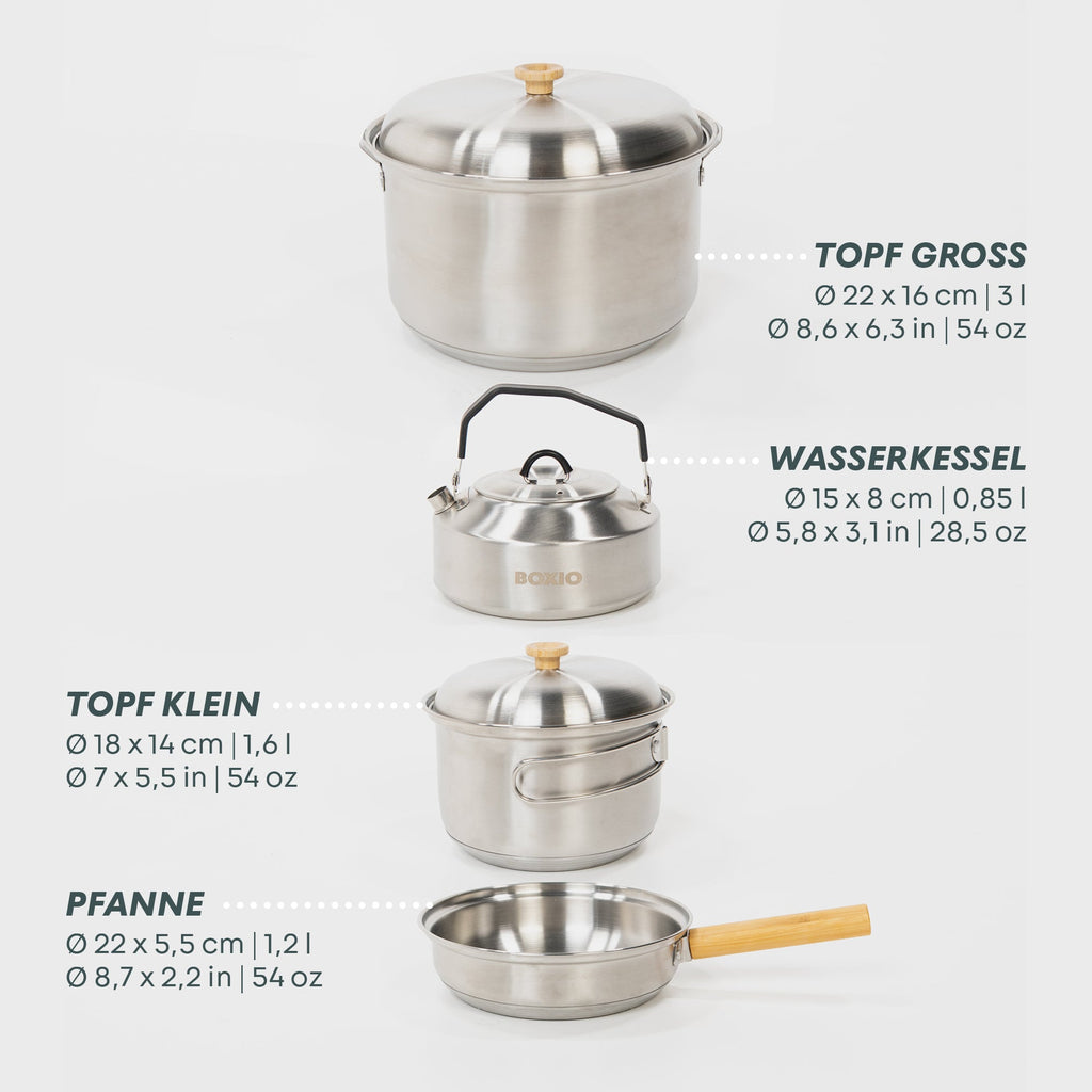 BOXIO COOK PLUS Gaskocher mit Topfset