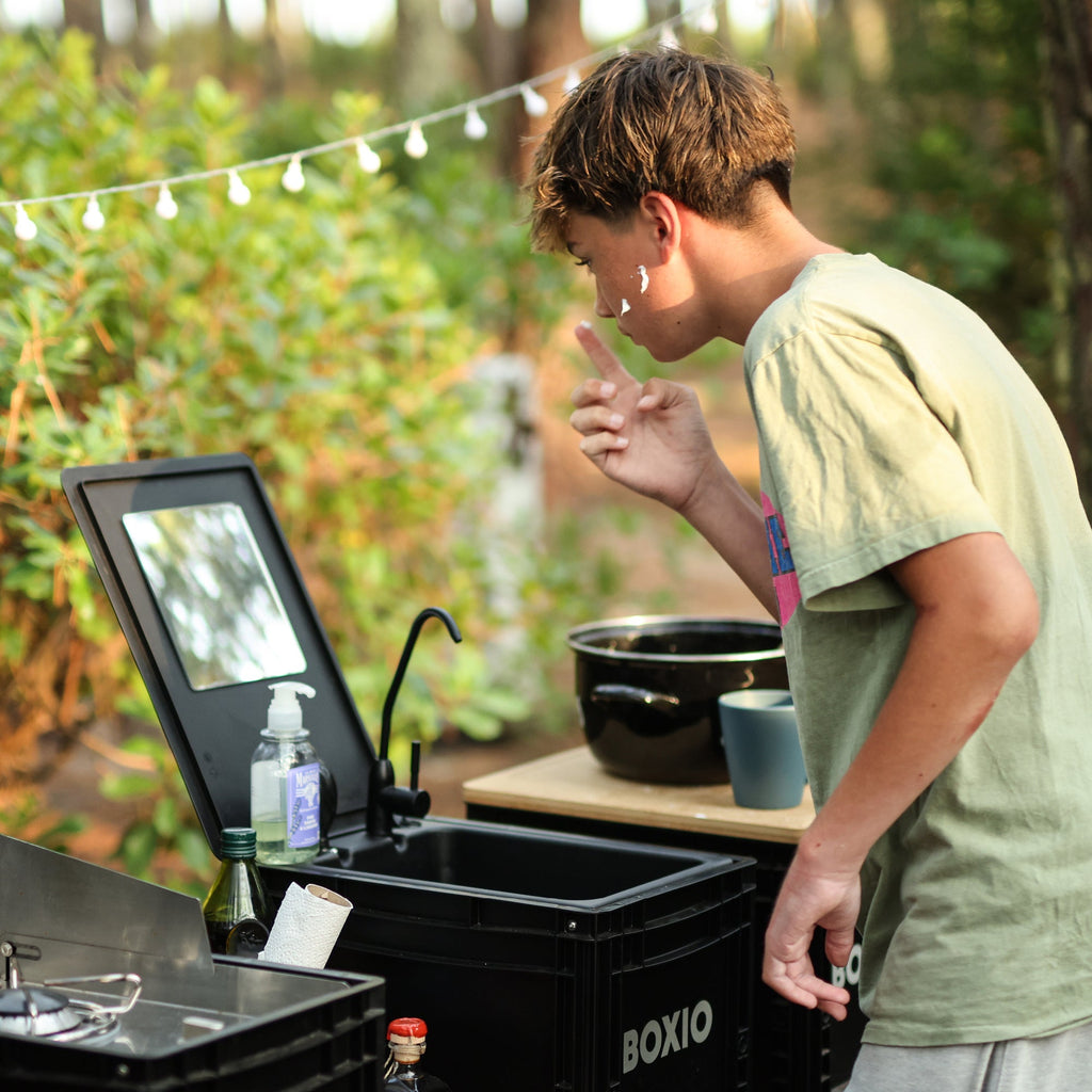 BOXIO WASH MAX+ Camping Waschbecken und Wasserfilter-System
