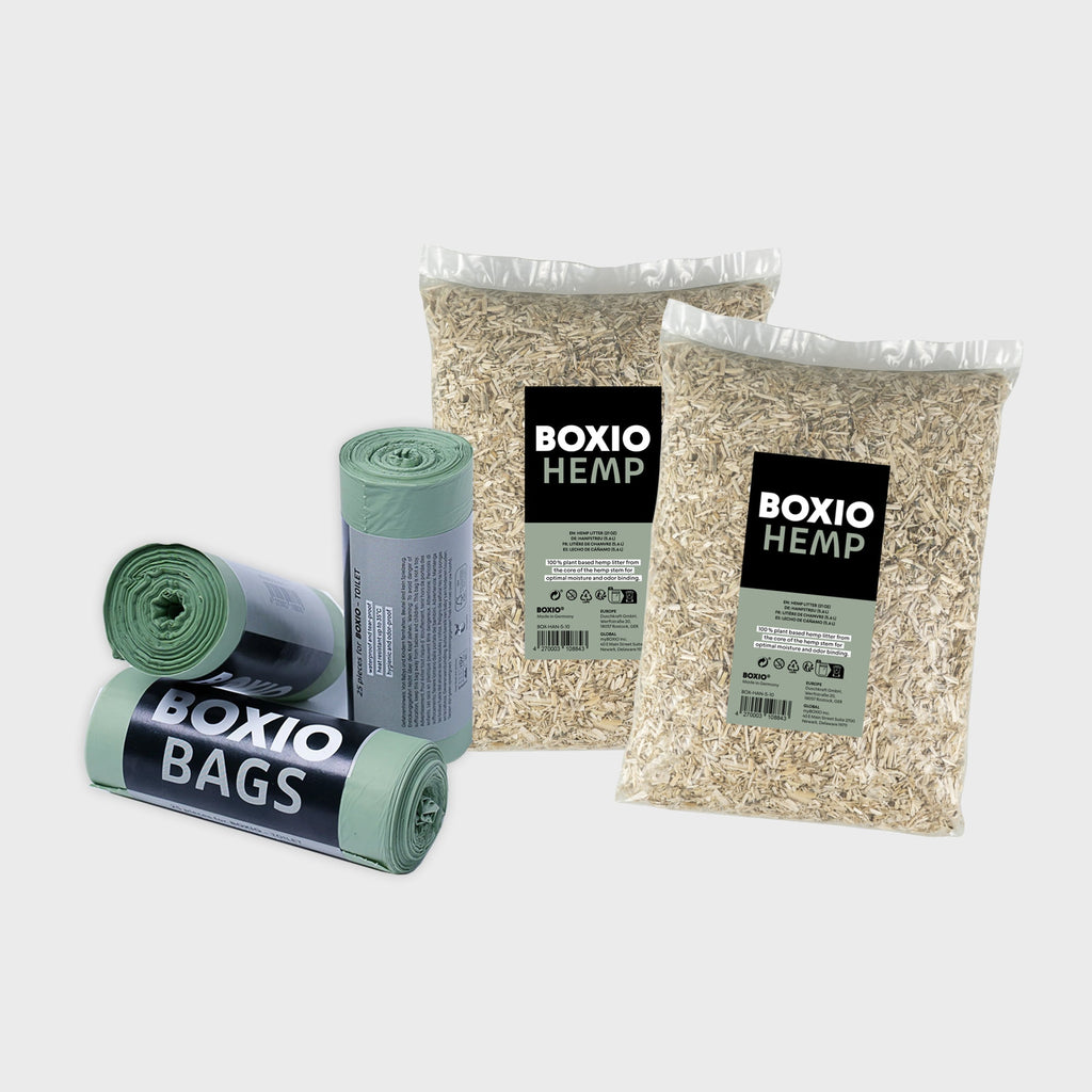 BOXIO REFILL BUNDLE Nachfüllpack mit Hanfstreu und Müllbeuteln