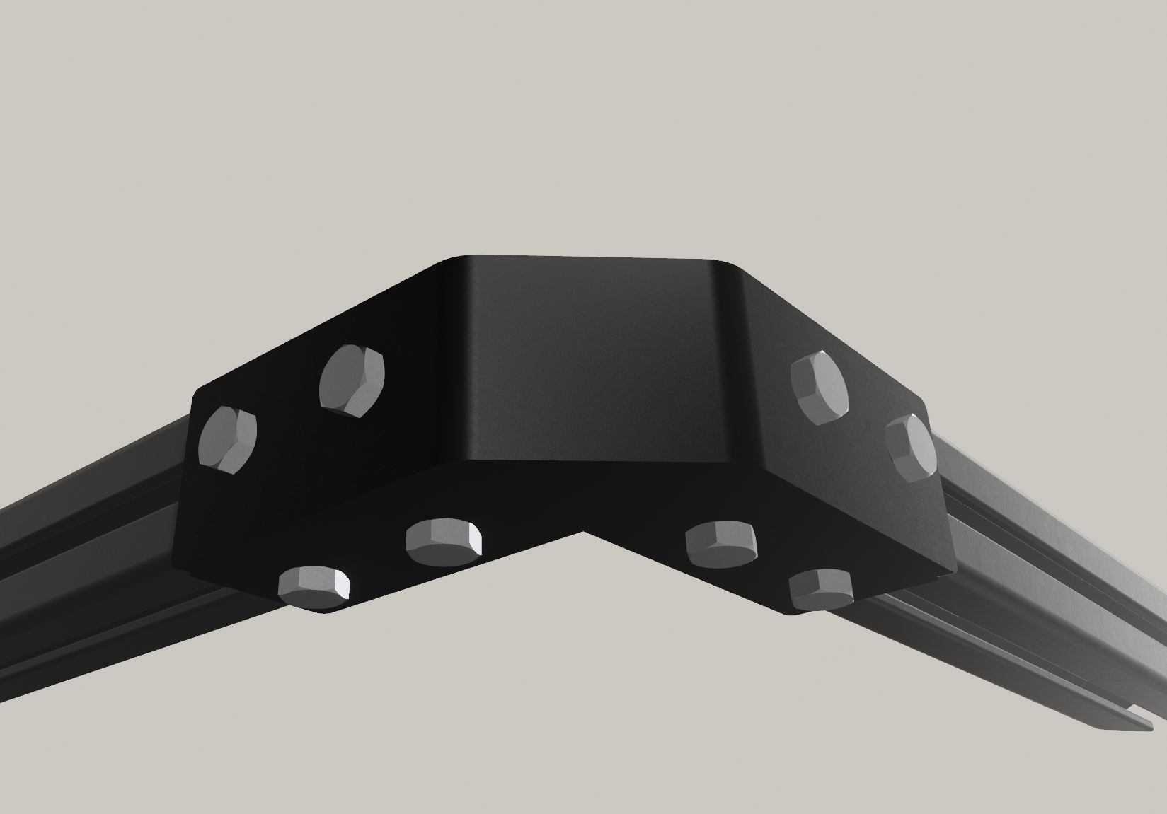 Schwarz pulverbeschichtete Eckverbinder Abschlusswinkel für Dachkonstruktion Dachträger Roof rack Dachplattform aus Systemprofil Aluprofil Nutprofil