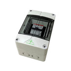 Kleinverteilung IP65 mit 0,03A/16A FI/LS zur Absicherung (RCBO / Fehlerstromschalter) von 220V-Anlagen im Reisefahrzeug